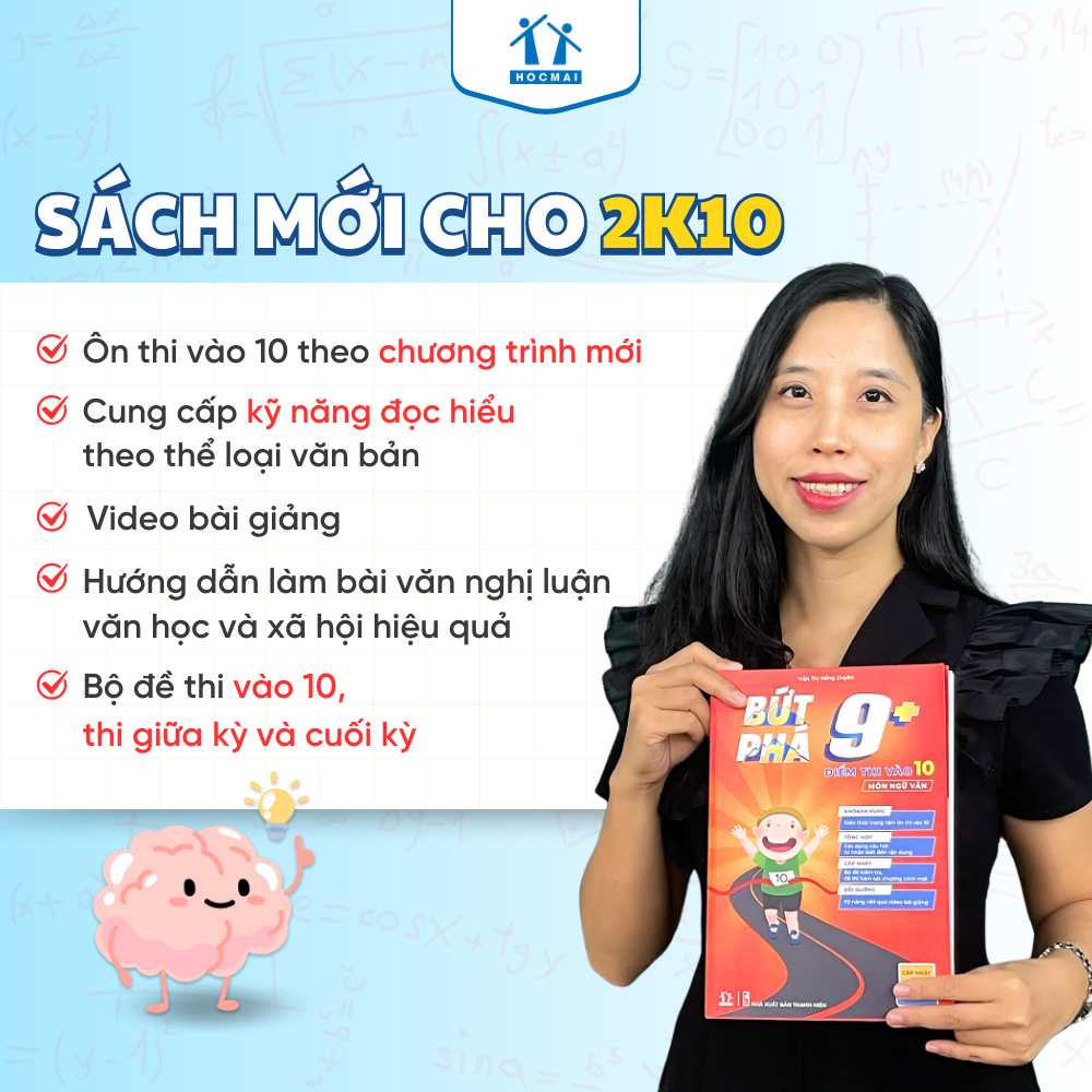 [Lớp 9 chương trình mới] Sách Bứt phá 9+ điểm thi vào 10 môn Ngữ văn - Tổng ôn và luyện đề - HOCMAI