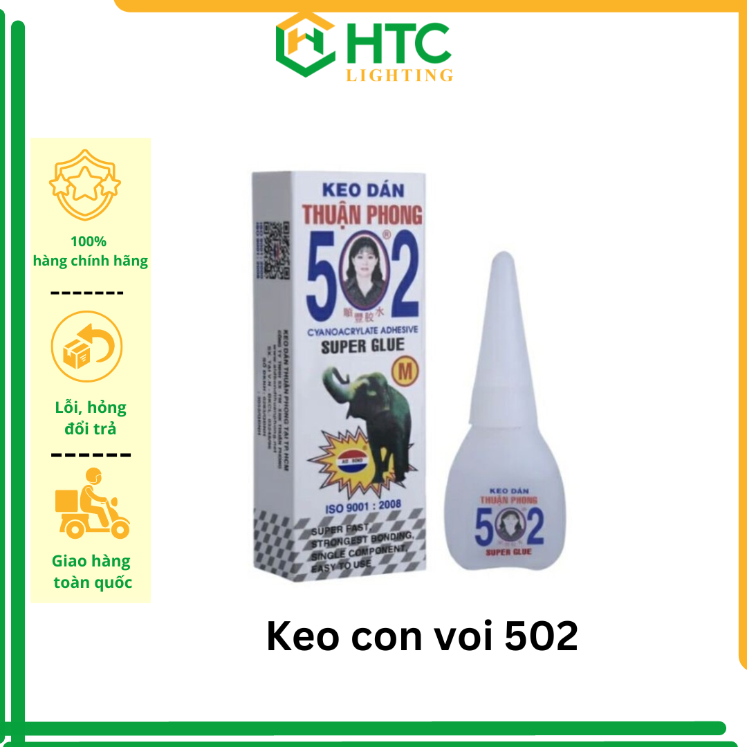 Keo dán sắt 502 Thuận Phong chuyên dụng size S , thùng 50 chai