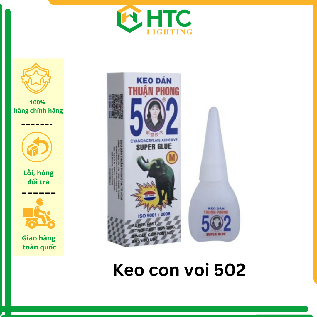 Keo 502 Thuận Phong chuyên dụng size 50-100-200gr (keo con voi/keo dán sắt) - Size L - 200gr