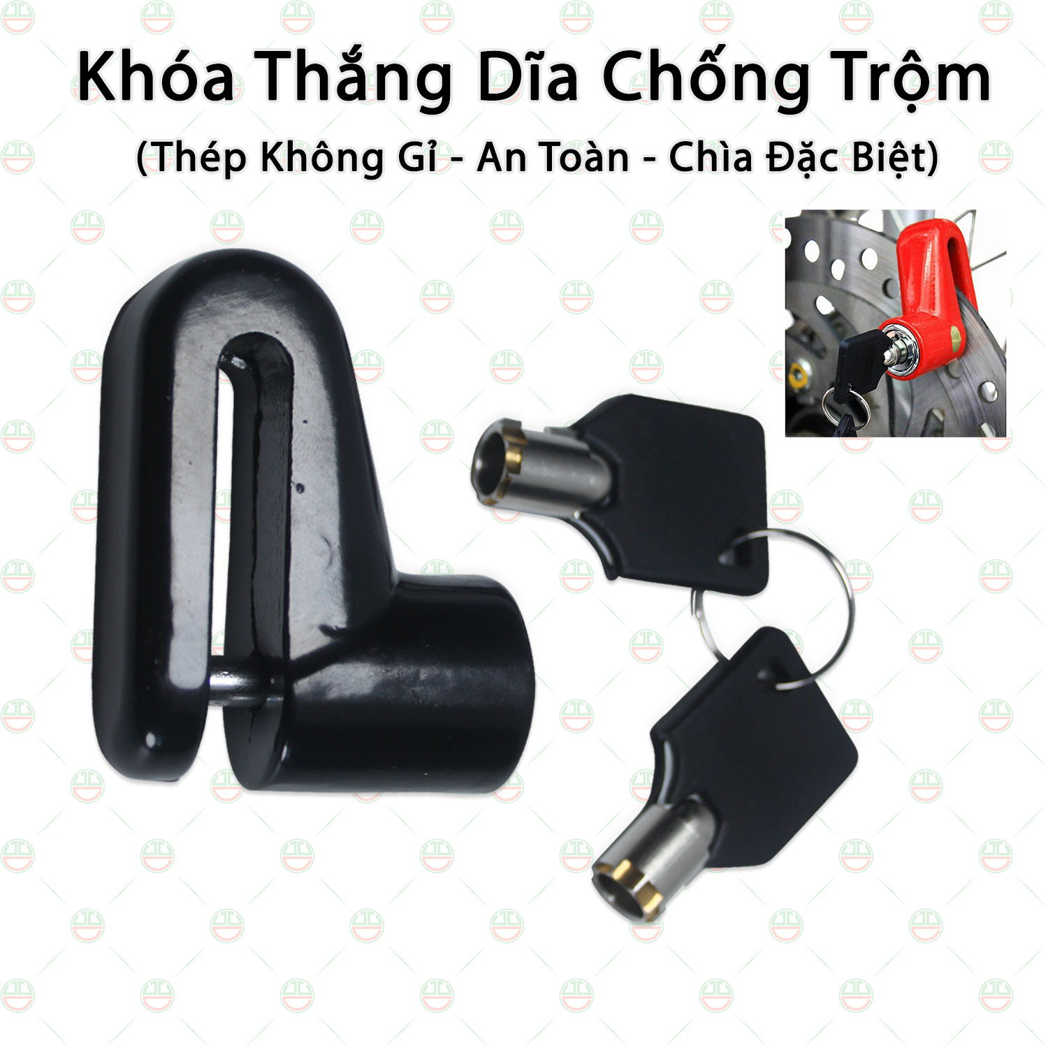 [An Tâm] Khóa Đĩa Chống Trộm KhoNCC Hàng Chính Hãng Cho Xe Máy, Xe Đạp - Cốt Thép Không Gỉ Chống Trộm Cắt - KPD-KX-JinKu-3875 (Màu ngẫu nhiên)