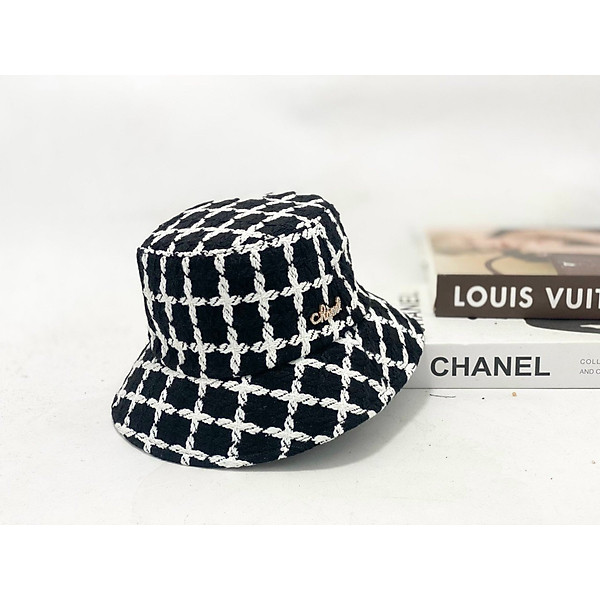 Nón thời trang, mũ Chan.nel vải Nhung vành cụp thời trang