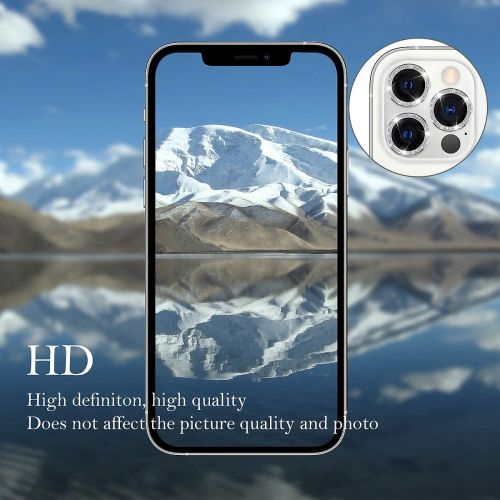 Bộ miếng dán kính cường lực Camera Diamond đính đá cho iPhone 13 Pro/ 13 Pro Max hiệu Kuzoom Lens Ring - Hàng nhập khẩu