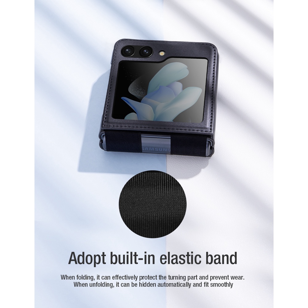 Ốp Case Nillkin Qin Leather Dành Cho Samsung Galaxy Z Flip 5 5G - Hàng Chính Hãng