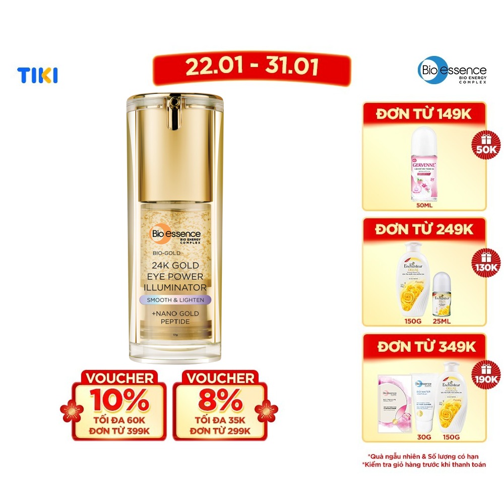 Tinh Chất Giảm Nếp Nhăn, Ngừa Lão Hoá Vùng Da Mắt Bio-Gold Eye Power Illuminator Chiết Xuất Vàng 24K 17g