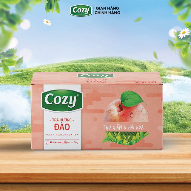 Cozy Trà Cozy túi lọc Hương Đào 25 túi x 2g Hộp