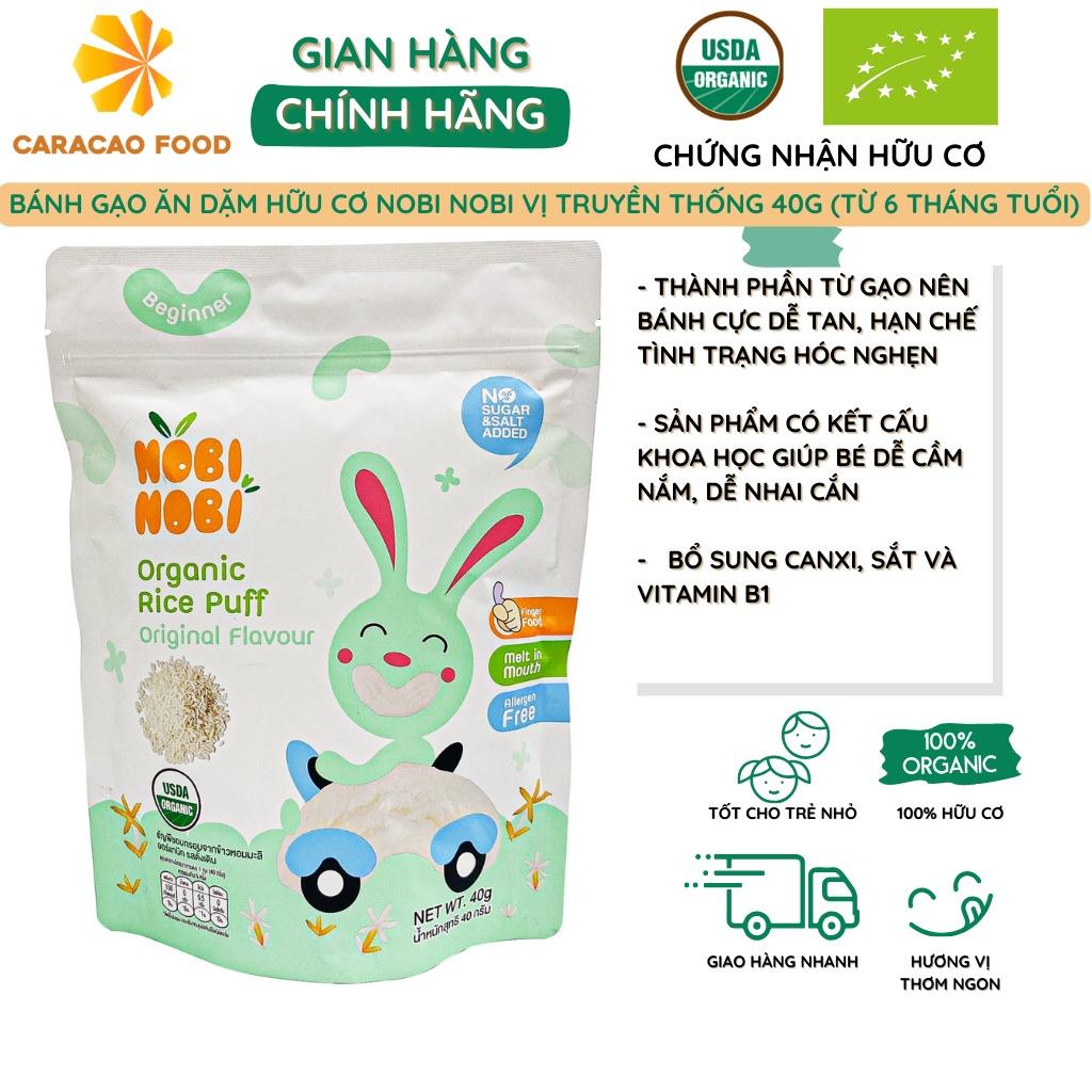 Bánh gạo ăn dặm hữu cơ cho bé Nobi Nobi vị truyền thống 40g (Từ 6 tháng tuổi), Bánh ăn dặm cho bé