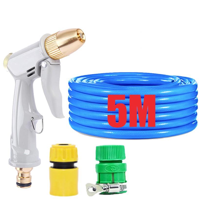 Bộ dây vòi xịt nước rửa xe, tưới cây tăng áp 3 lần, loại 3-5m 206846