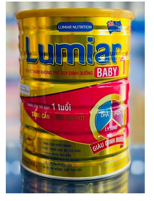 Sữa bột Lumiar Baby 1+ lon 800g - sản phẩm dành cho trẻ tăng cân, tiêu hoá tốt