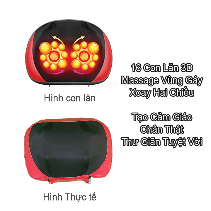 Ghế Đệm Massage Cổ Lưng Vai Gáy Le er Kang LEK-918L35 con lăn 3D