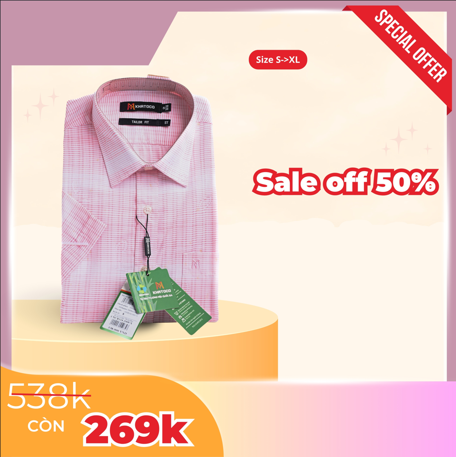 Áo sơ mi Khatoco sale off 50