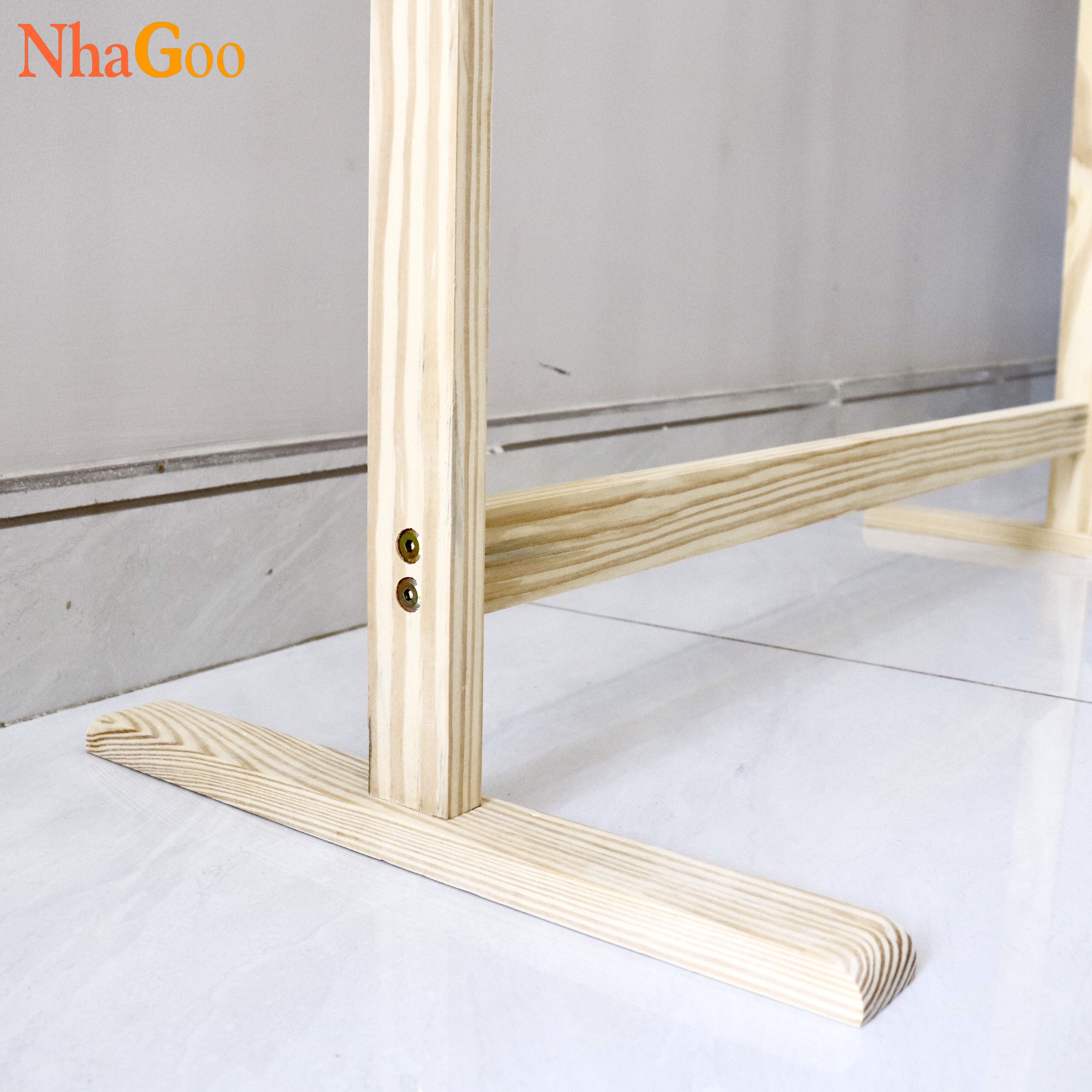 Giá Treo Quần Áo Gỗ Thanh Đơn NHAGOO Cao 150cm