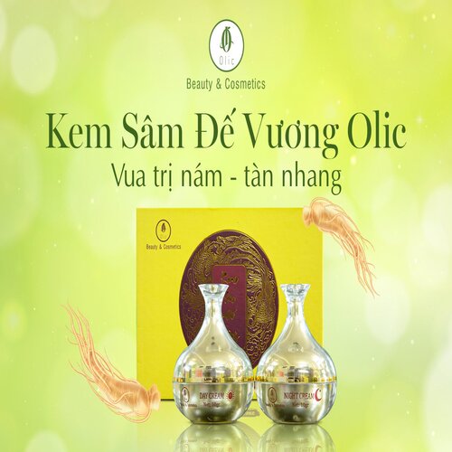 Bộ sản phẩm KEM SÂM ĐẾ VƯƠNG OLIC chống lão hóa da cao cấp, Xóa thâm da, sạm da, làm sạch tàn nhang trên da còn làm trắng da, trẻ hóa làn da, lấy lại tuổi thanh xuân.