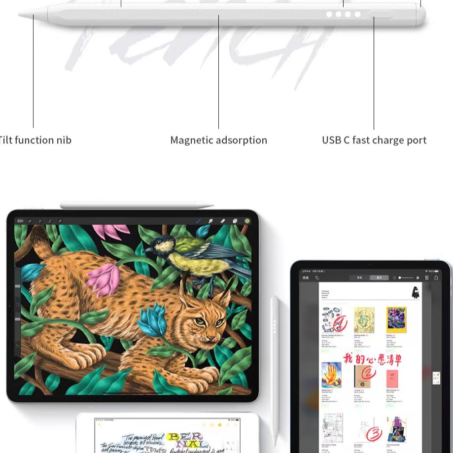Bút Wiwu Pencil Pro 4 Đèn Led Dành Cho Ipad Có Chế Độ Tiết Kiệm Năng Lượng, Chống Tỳ Tay - Hàng Chính Hãng