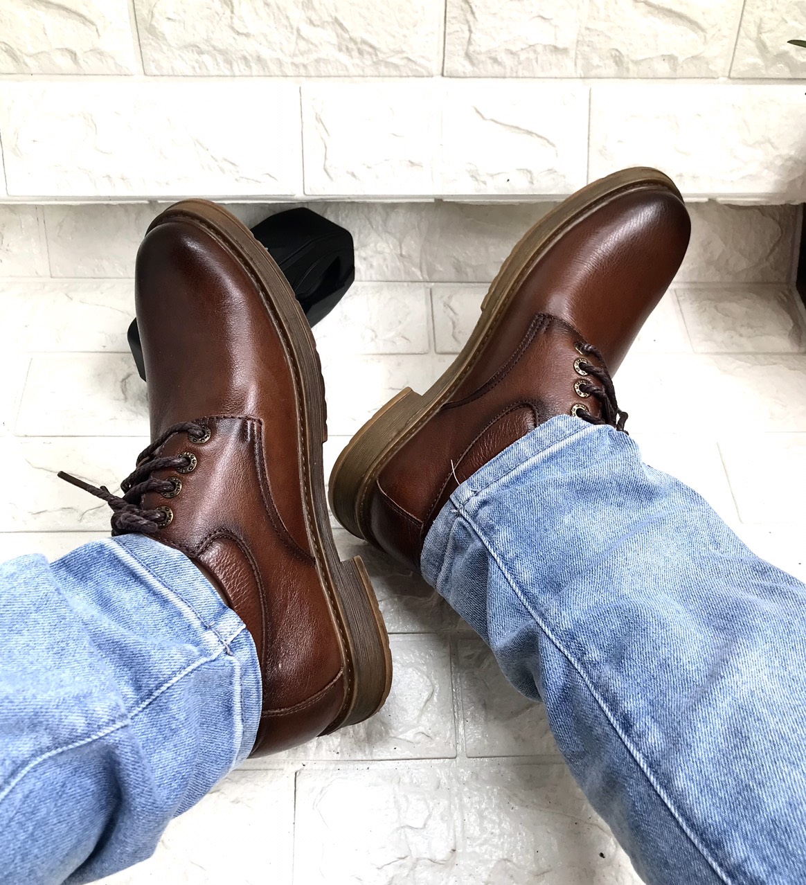 Giày nam da bò cao cấp, đế cao su mềm mại, size từ 39-44, màu nâu vàng, mẫu mới nhất hiện nay.