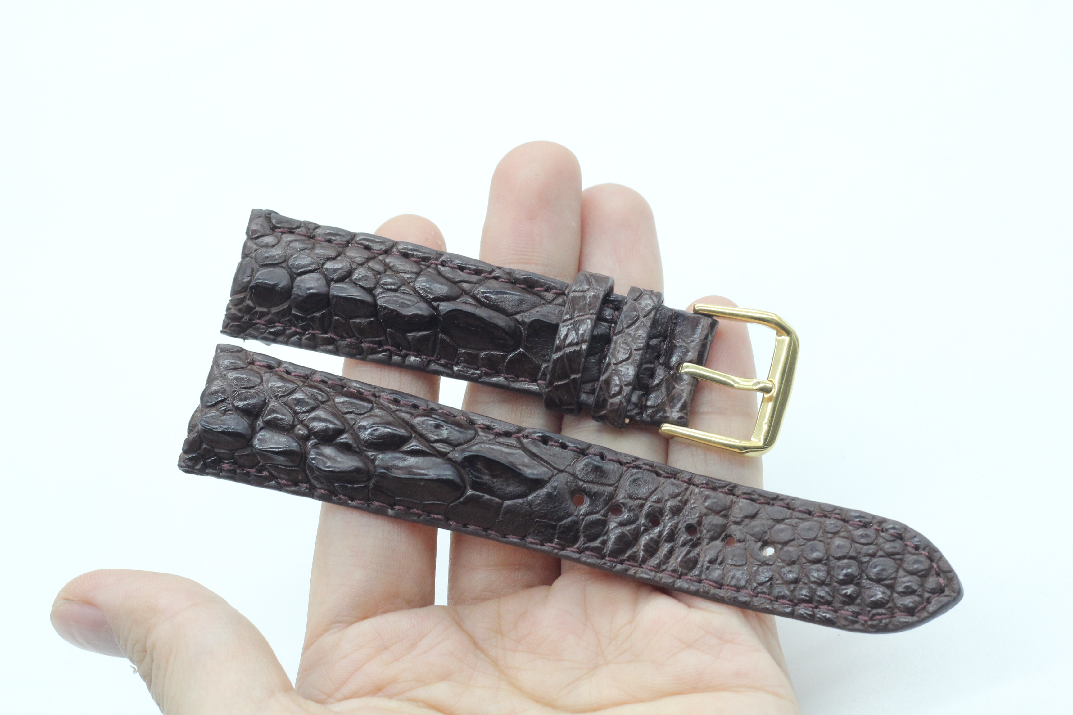 Dây Đồng Hồ Gai Chân Cá Sấu Songhan Leather,Dây Da Đồng Hồ Cá Sấu Size 22mm,20mm Gắn Chốt Thông MInh+ Khóa Kim,Bảo Hành 6 Tháng