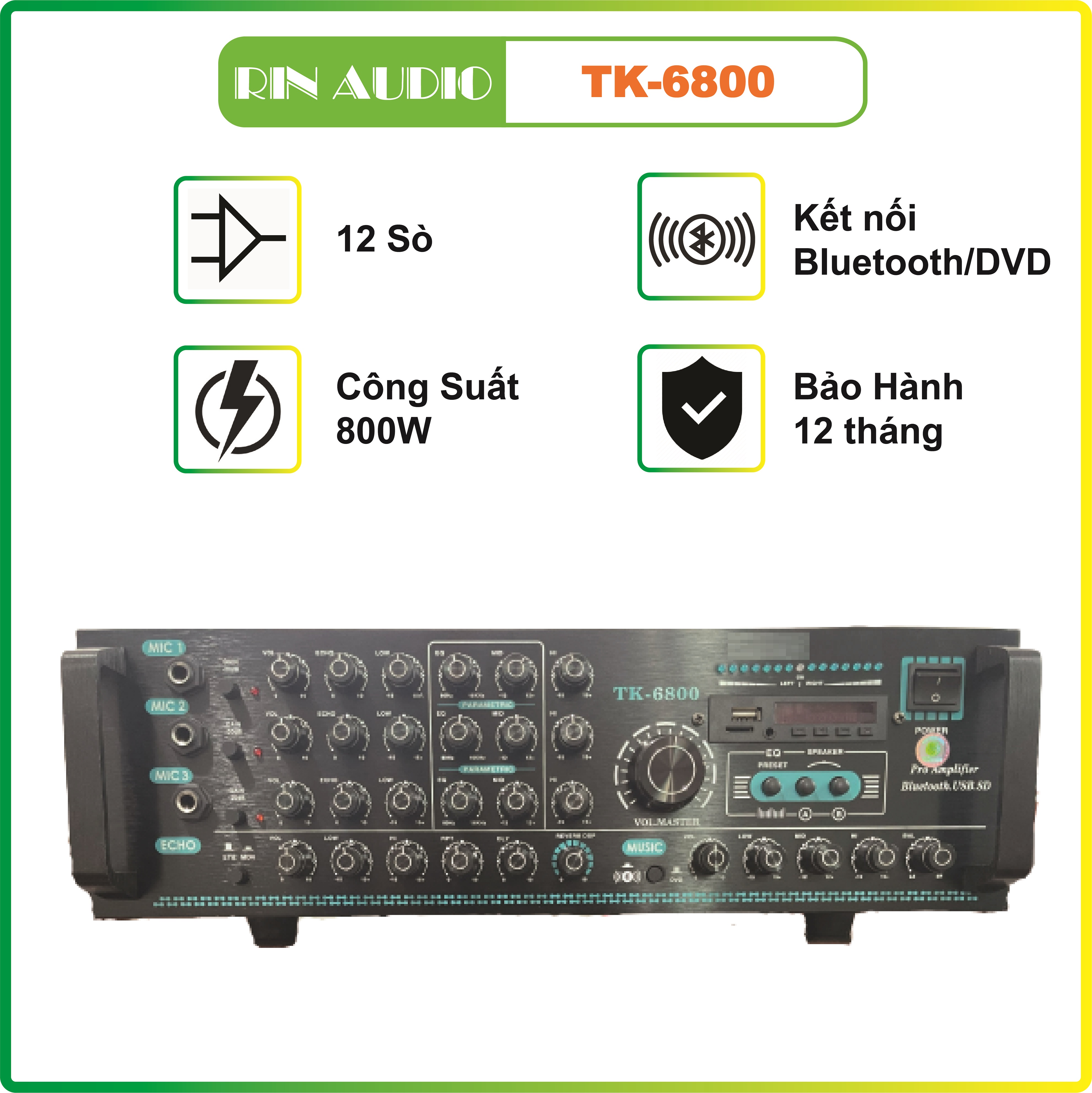 Amply karaoke gia đình Rinton TK-6800 -Hàng Chính Hãng