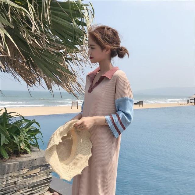 ĐẦM SUÔNG TAY PHỐI MÀU QUẢNG CHÂU