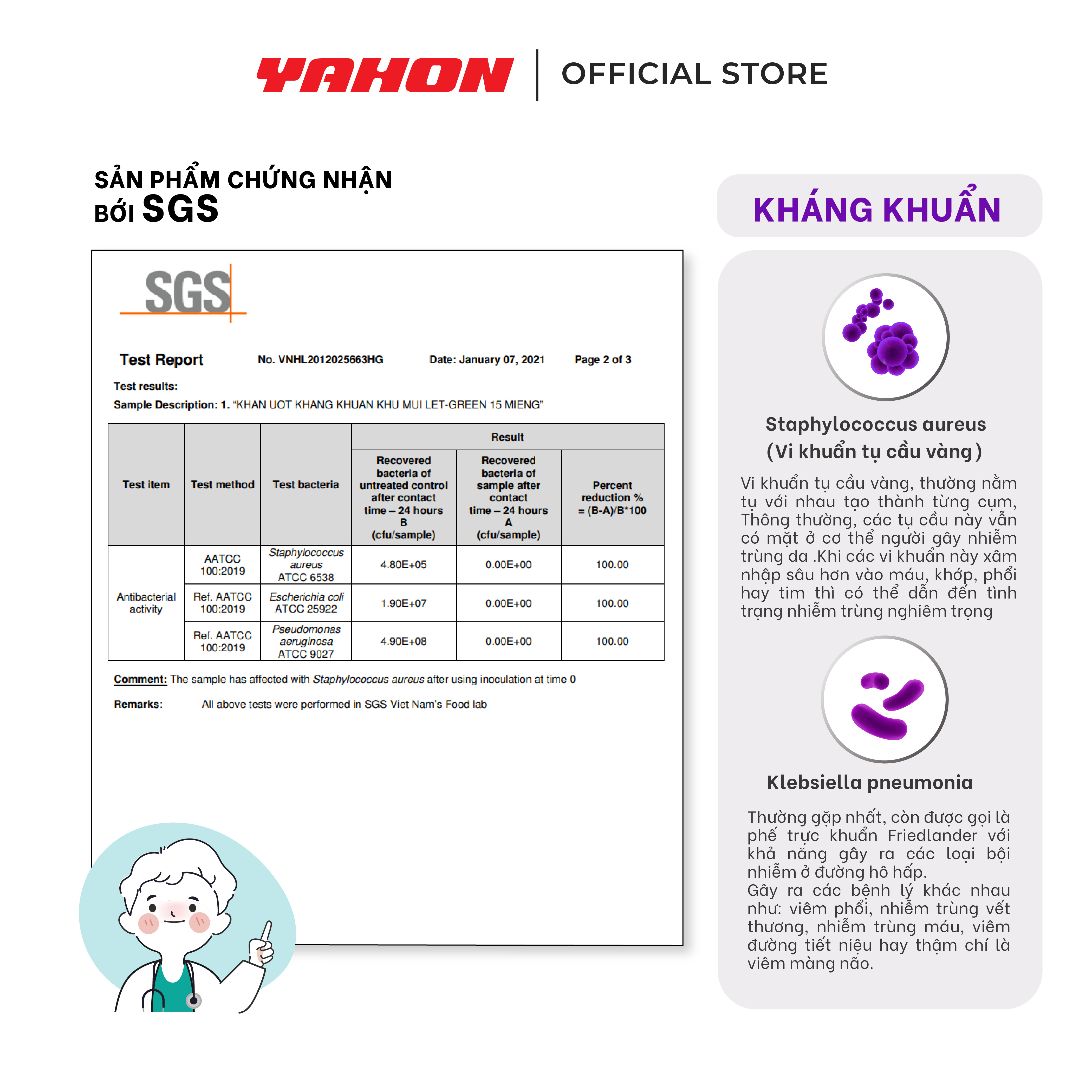 Combo Gói Khăn Giấy Ướt Kháng Khuẩn Khử Mùi LET-GREEN, 15 Miếng/Gói