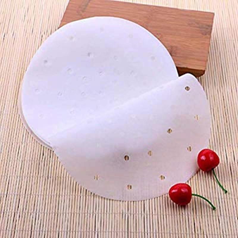 Giấy nến tròn đục lỗ size 23cm 100 tờ cho hấp, nướng, nồi chiên không dầu