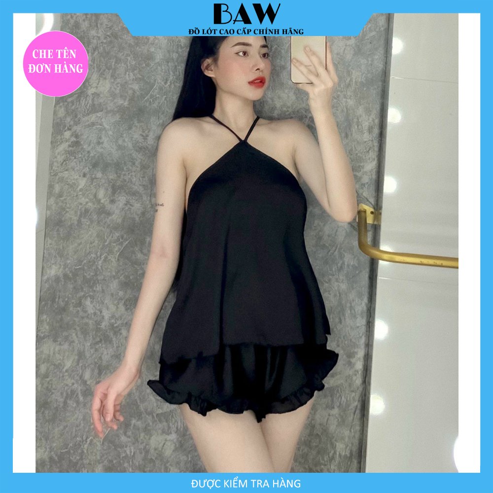 Hình ảnh Đồ Ngủ Hai Dây Lụa Satin Sexy Quyến Rũ Thương Hiệu Baw, Chất Liệu Lụa Mát Mịn Nhẹ Nhàng Cực Kỳ Lôi Cuốn NT701 (hình thật shop tự chụp)