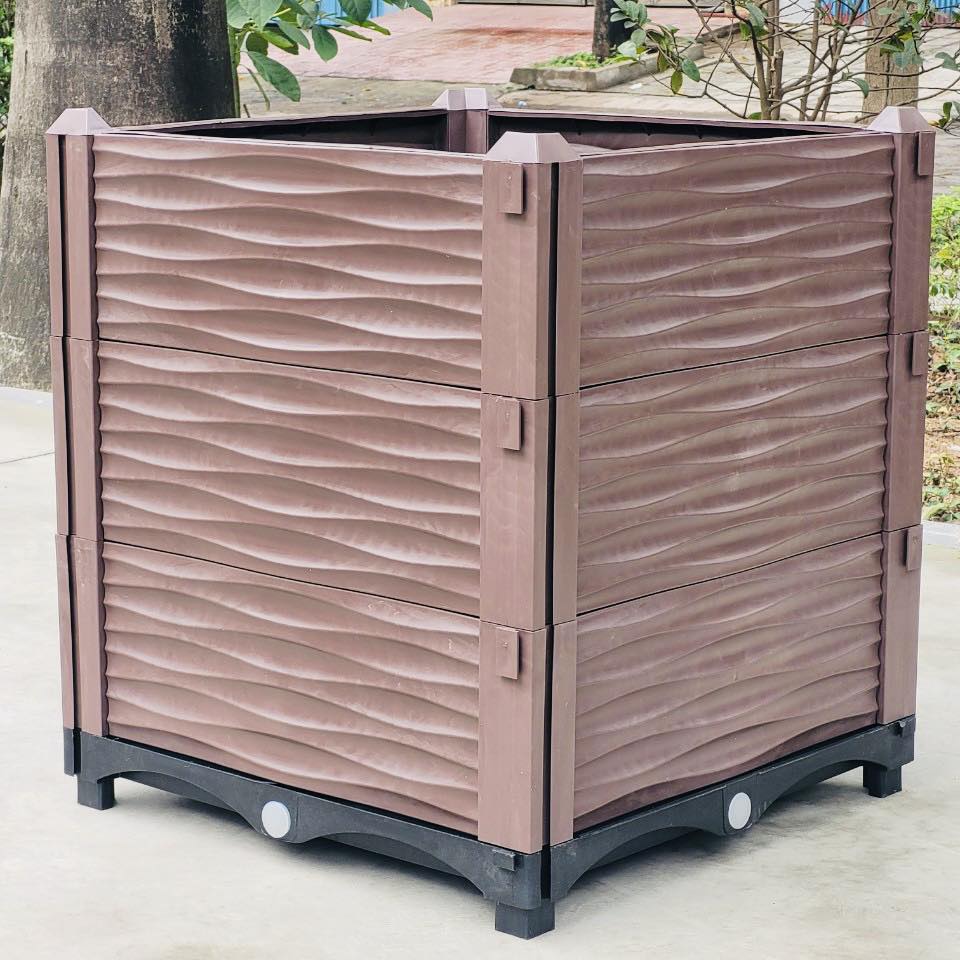 CHẬU GHÉP THÔNG MINH Cm: Bền từ 8-10 năm, phù hợp mọi cây trồng và không gian, Module tùy biến kích thước, an toàn, trọng lượng nhẹ, kết cấu chắc chắn, có khay trữ và thoát nước.