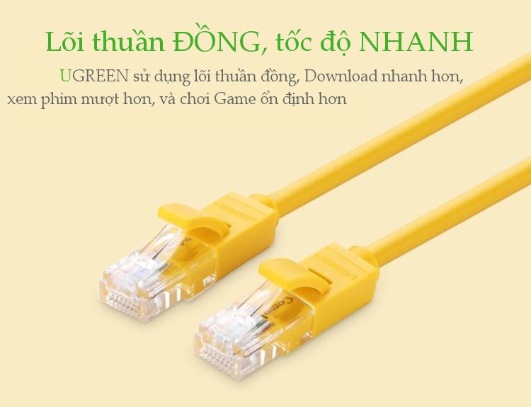 Cáp mạng hai đầu đúc sẵn Cat5e dài 1m đến 5m Ugreen 11230 11231 11232 11233 - Hàng chính hãng