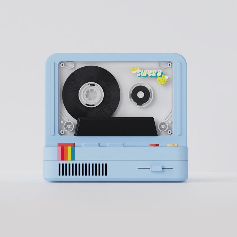 Trình phát băng mới cổ điển loa bluetooth game retro console cũ cassette audio audo audo Color: Pink Woofer Size/Full-Range Size: And 1 Tasteless