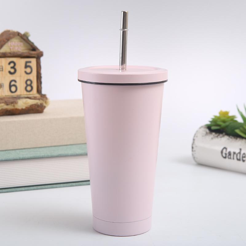 Phong Cách Mới Nhất Tùy Chỉnh Inox 304 Giữ Nhiệt Cốc 2 Lớp Hút Chân Không Công Suất Lớn Ống Hút Cốc Ô Tô Di Động Cà Phê Tặng Cốc