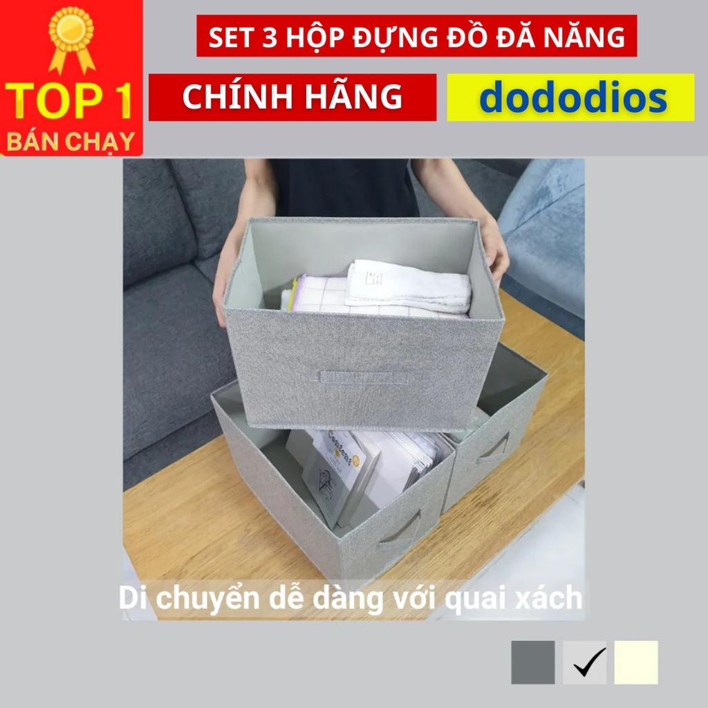 Bộ 3 hộp đựng đồ đa năng không nắp dododios House, vải không dệt Yamazen xuất Nhật