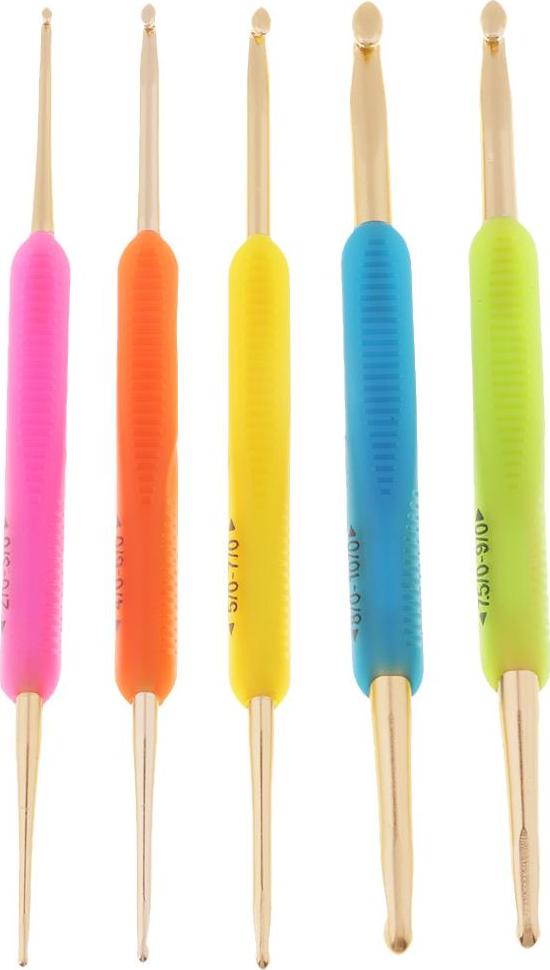 5 Chiếc Tay Cầm Nhựa Nhôm Móc Đan Bộ Kim Chỉ 3mm-5.5mm