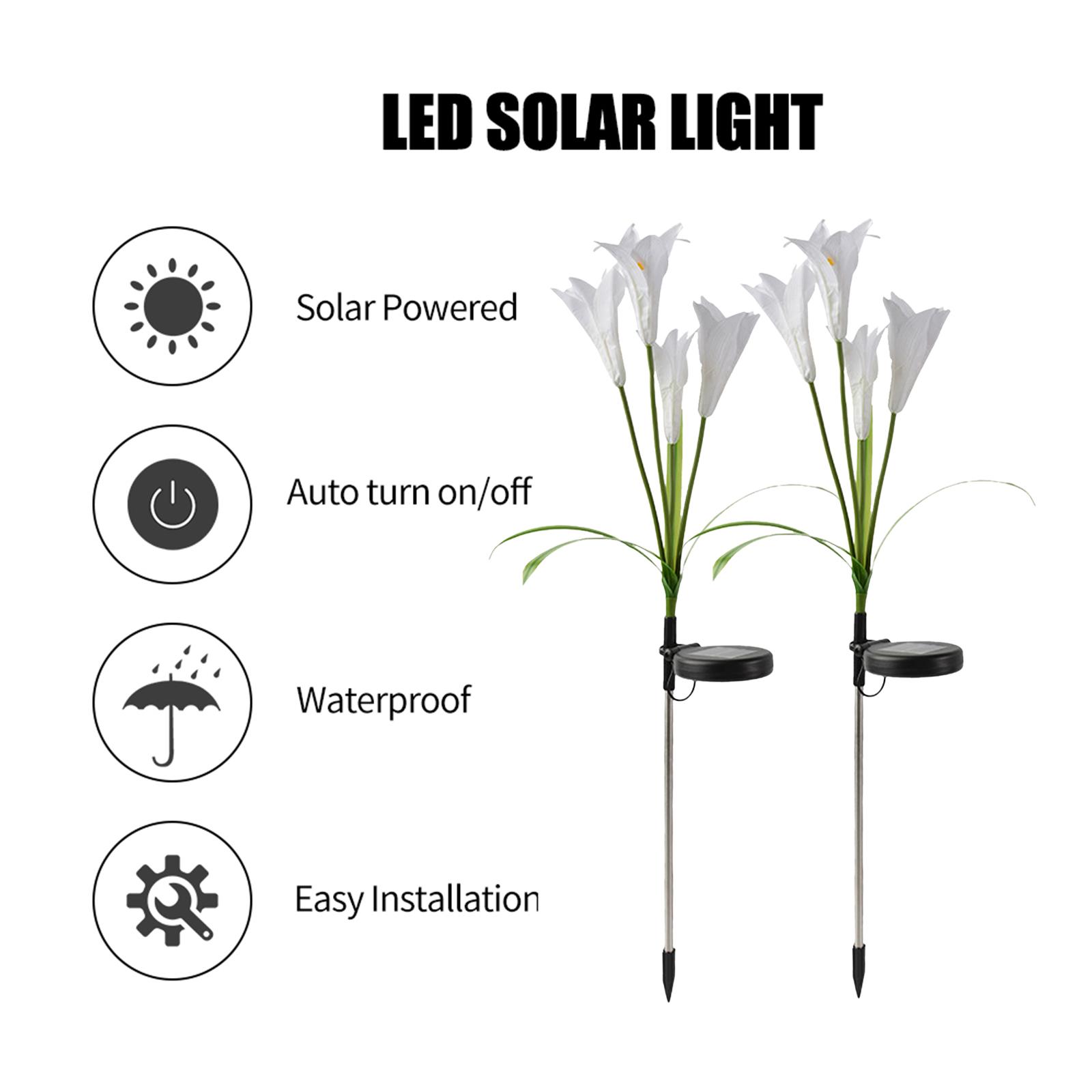 Đèn LED hình hoa năng lượng mặt trời ngoài trời ánh sáng RGB không thấm nước trang trí nhà cửa sân vườn