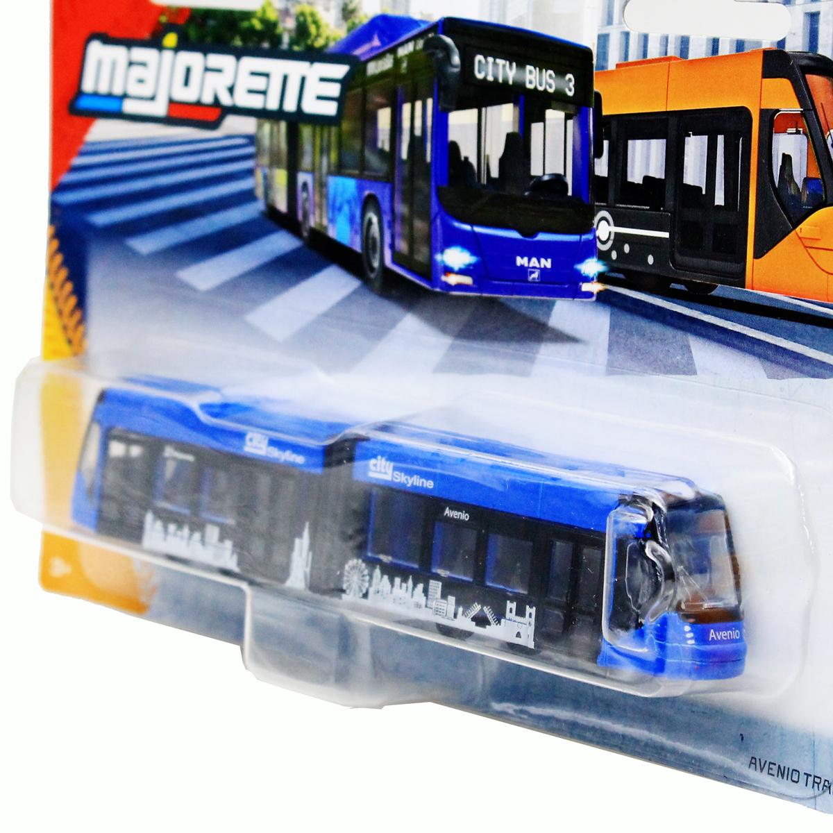 Đồ Chơi Mô Hình Xe City Bus Man + Avenio Tram - Majorette 8503003001 - Màu Xanh Dương