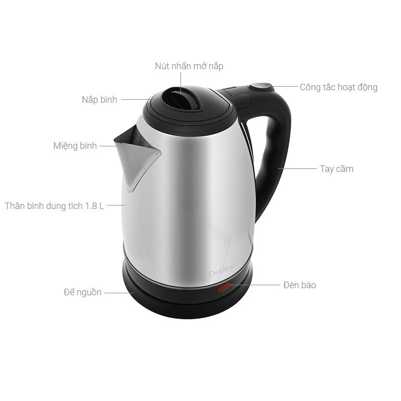 Bình đun nước siêu tốc inox, ấm đun nước, bình siêu tốc