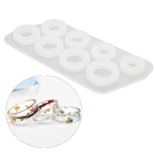 Khuôn silicone làm nhẫn trơn 8 kích cỡ.