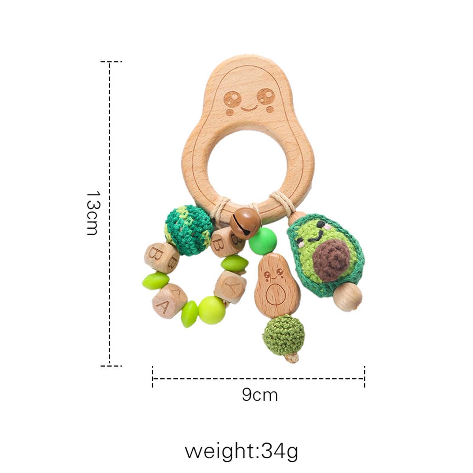 Wooden Baby Rattle Toy Music Rattle Teething Toys for Girls Boys Gifts