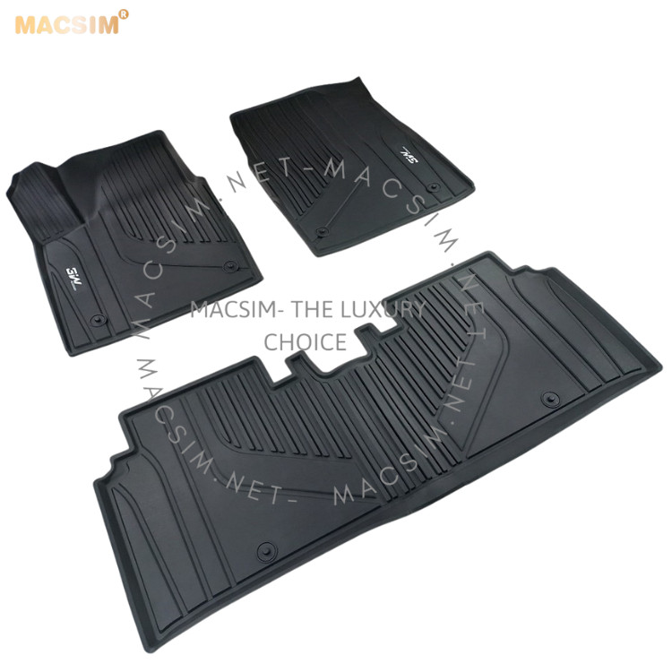 Thảm lót sàn xe ô tô cao cấp KIA EV6 nhãn hiệu Macsim 3W - chất liệu nhựa TPE đúc khuôn cao cấp - màu đen