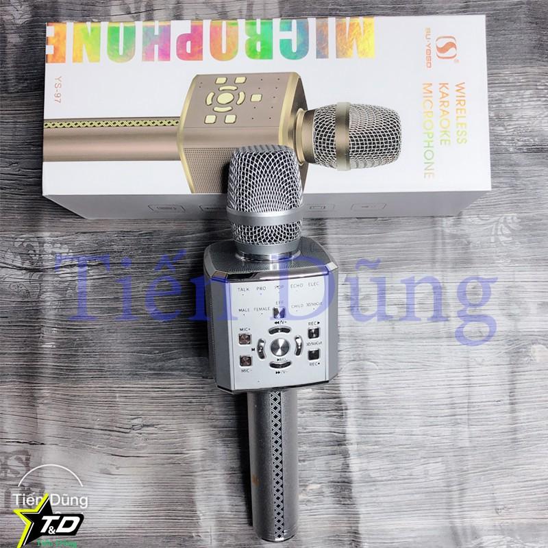 Micro Karaoke bluetooth YS97 đời cao hơn mic YS95 kèm loa bluetooth - Mic YS97 có 9 chế độ âm thanh để thay đổi giọng