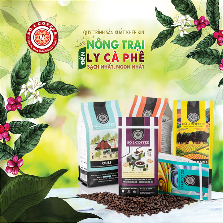 [SỐ 1 COFFEE] Cà Phê Nguyên Chất Hương BRAZIL Thơm Nồng Nàn, Vị Đắng Đậm Đà, Ngọt Hậu Vị , Pha Phin, Pha Máy , Cà Phê Rang Mộc 100%- 500Gam