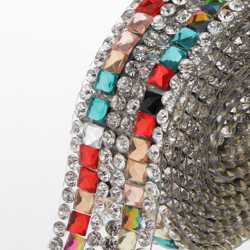 1 Mét Rhinestone Ribbon Crystal May Trim Thủ Công Mỹ Nghệ 2cm