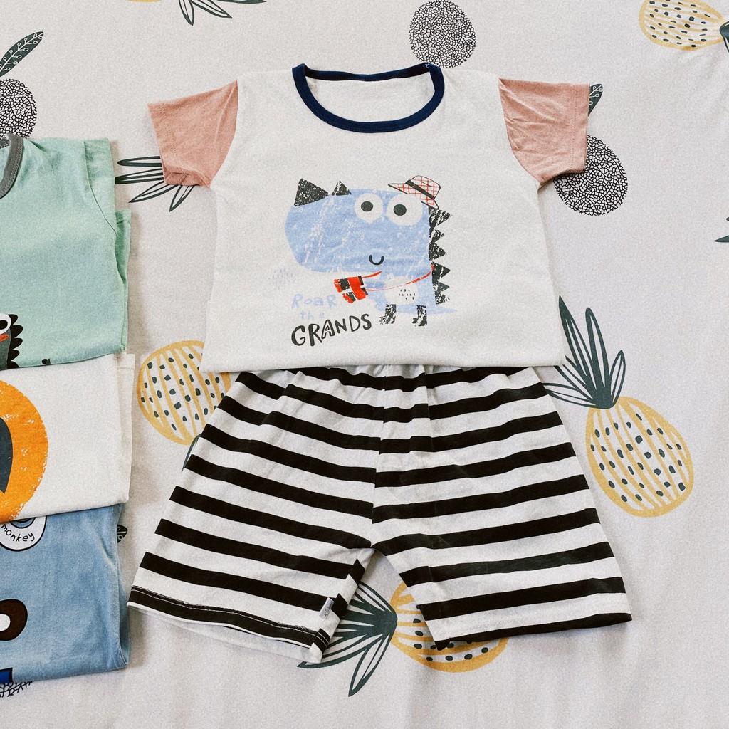 Bộ quần áo bé trai - Bộ khủng long - Cotton 100% thoáng mát thấm hút mồ hôi an toàn cho bé