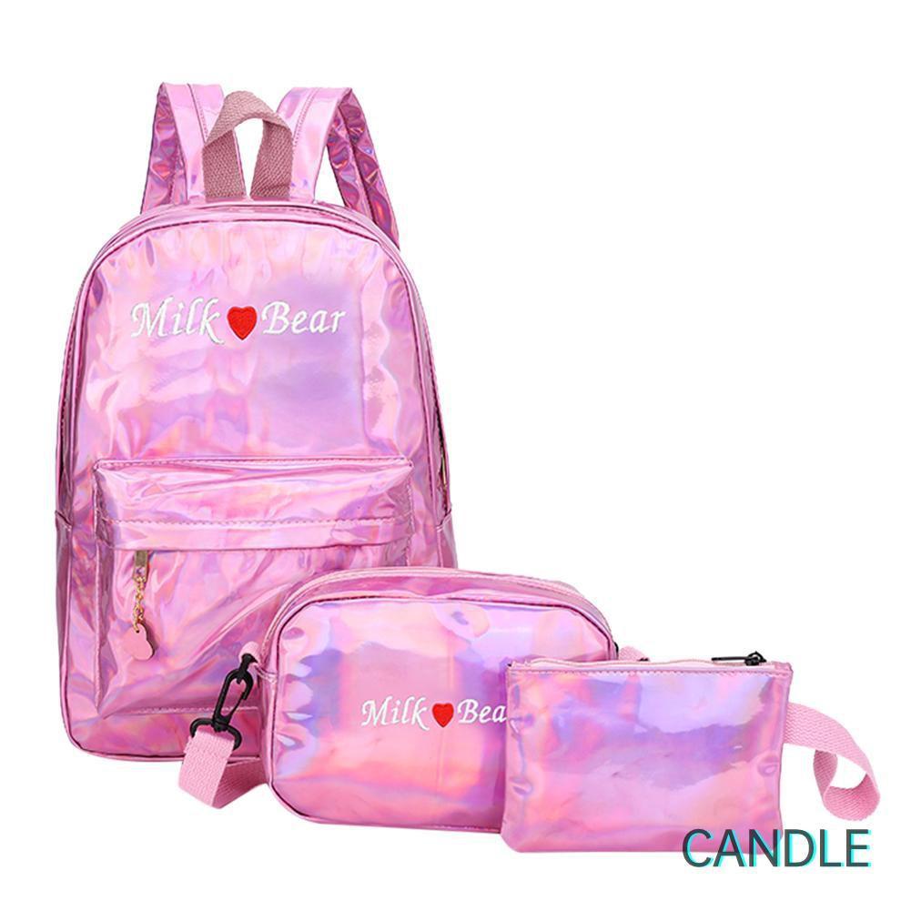 Set 3 Ba Lô Túi Ví Da Thời Trang Unisex