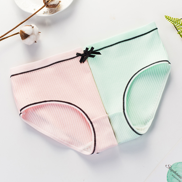 Set 10 Quần Lót Nữ Cotton Gân Tăm Phối Nơ GT1 Siêu Hot