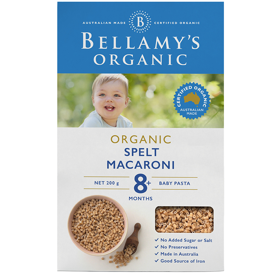 Nui Hữu Cơ Bellamy's Organic Lúa Mì hình ống 200g