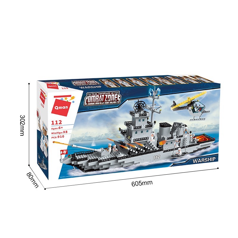 Đồ chơi lắp ráp Mô hình Tàu chiến - Warship Qman 112