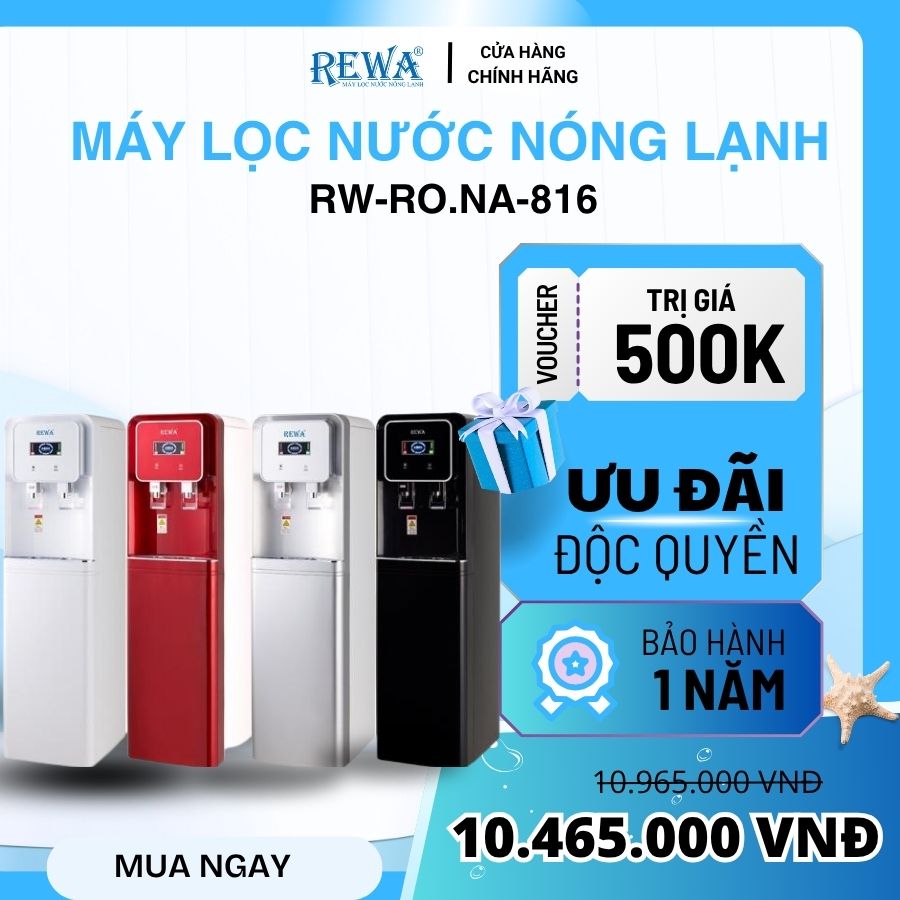 [FREE SHIP] Máy Lọc Nước Nóng Lạnh REWA  RW-RO.NA-816 - Hàng Chính Hãng