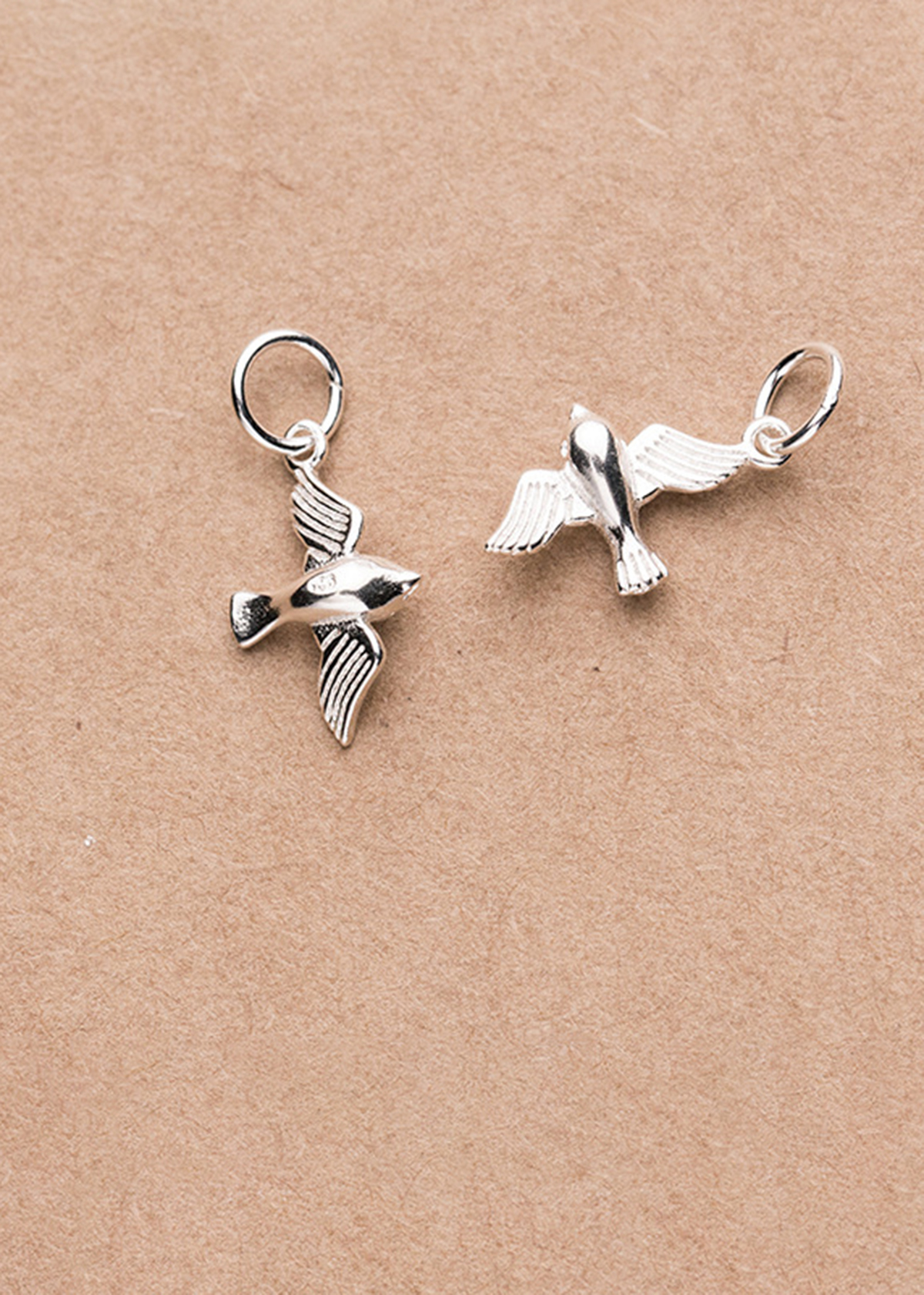 Combo 3 cái charm bạc hình chim én treo - Ngọc Quý Gemstones