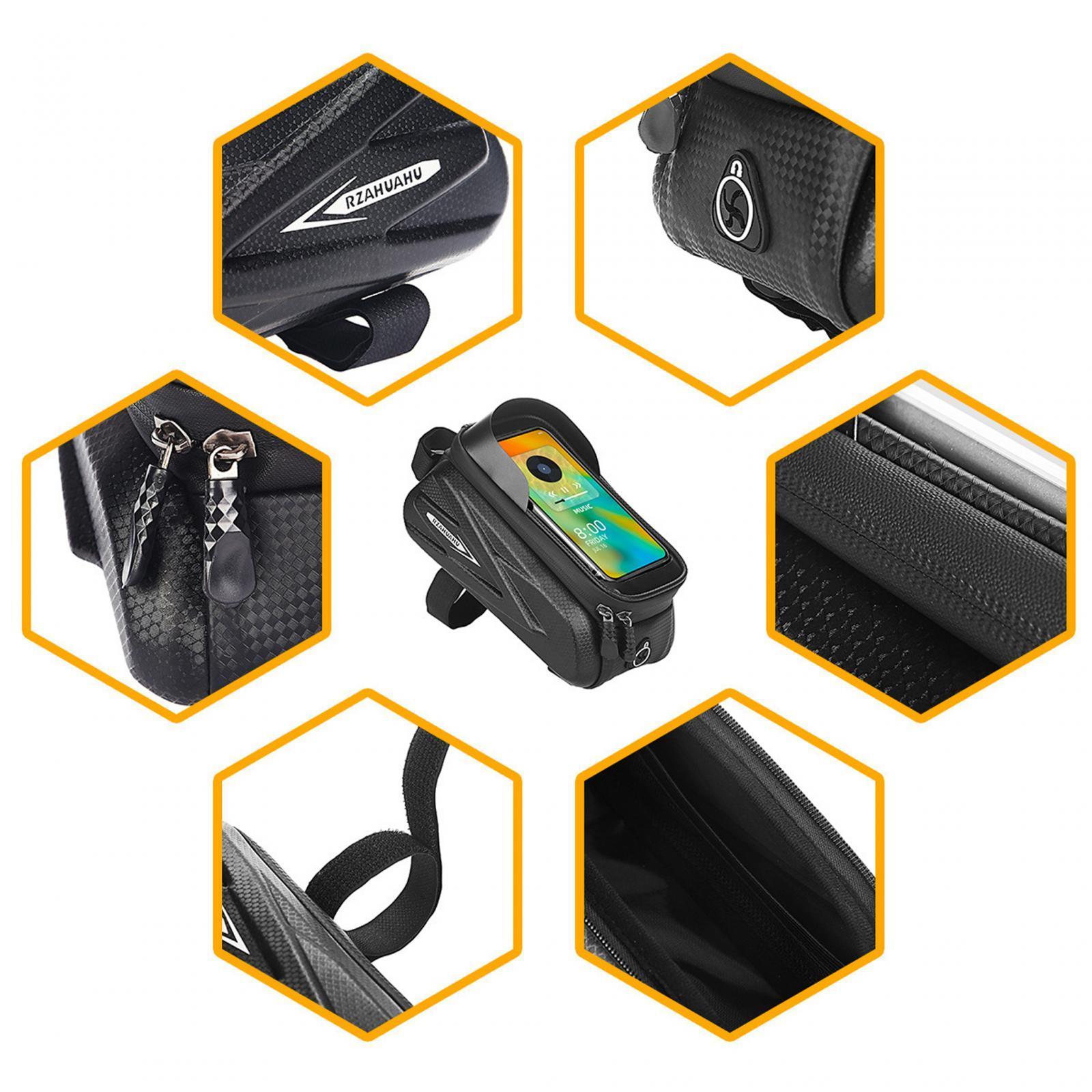 Bike Front Frame Bag Touch Screen  Phone Bag for Cyclists Men Riding