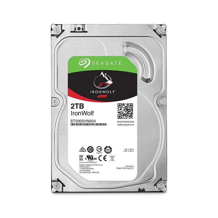 Ổ cứng HDD Seagate IronWolf 2TB ST2000VN004 3.5 inch, 5900RPM, SATA, 64MB Cache - Hàng chính hãng