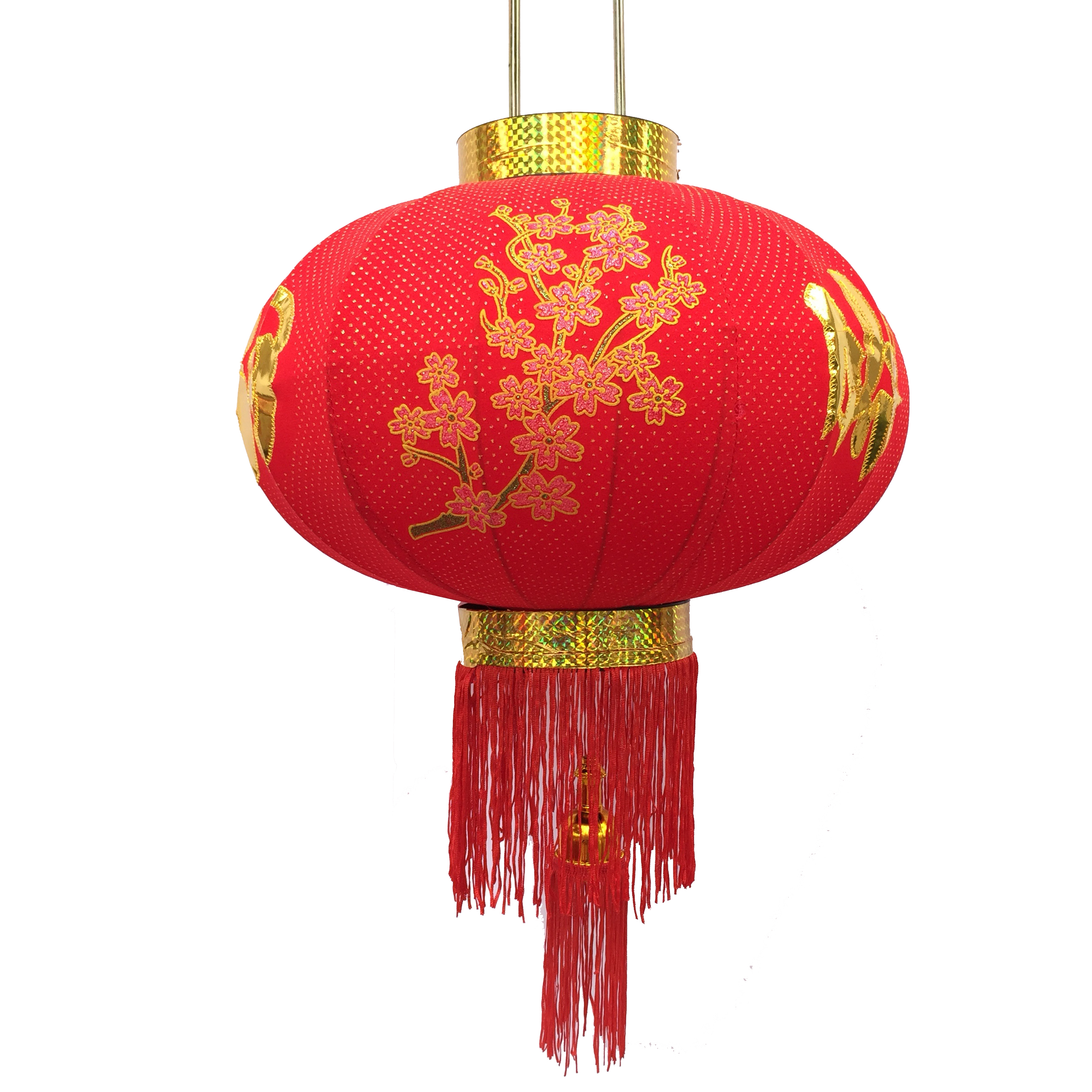 Đèn lồng đỏ chấm bi Mai Đào đường kính 40cm Vạn Sự Như Ý trang trí Tết