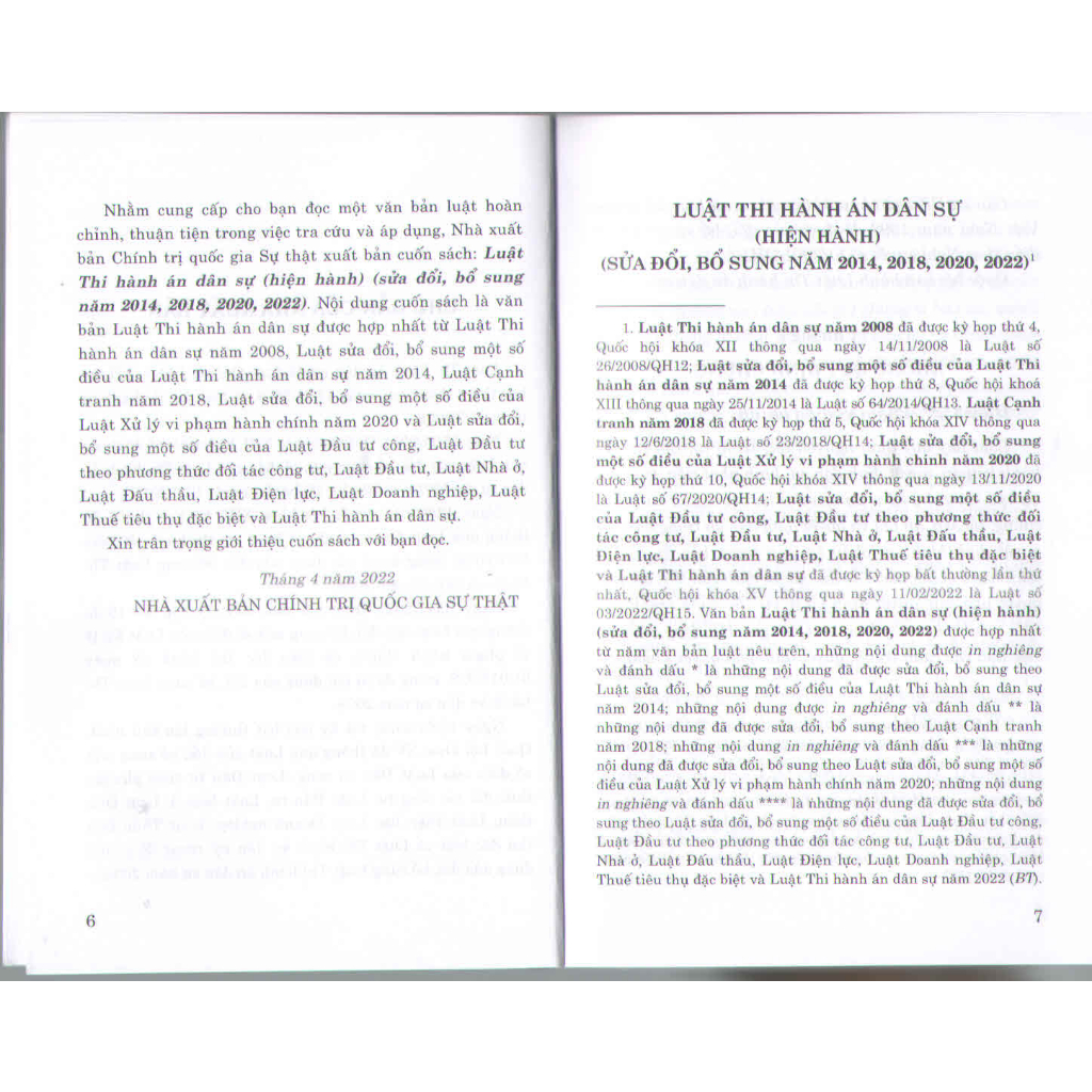 Luật Thi Hành Án Dân Sự (Hiện Hành) (Sửa Đổi, Bổ Sung Năm 2014, 2018, 2020, 2022)